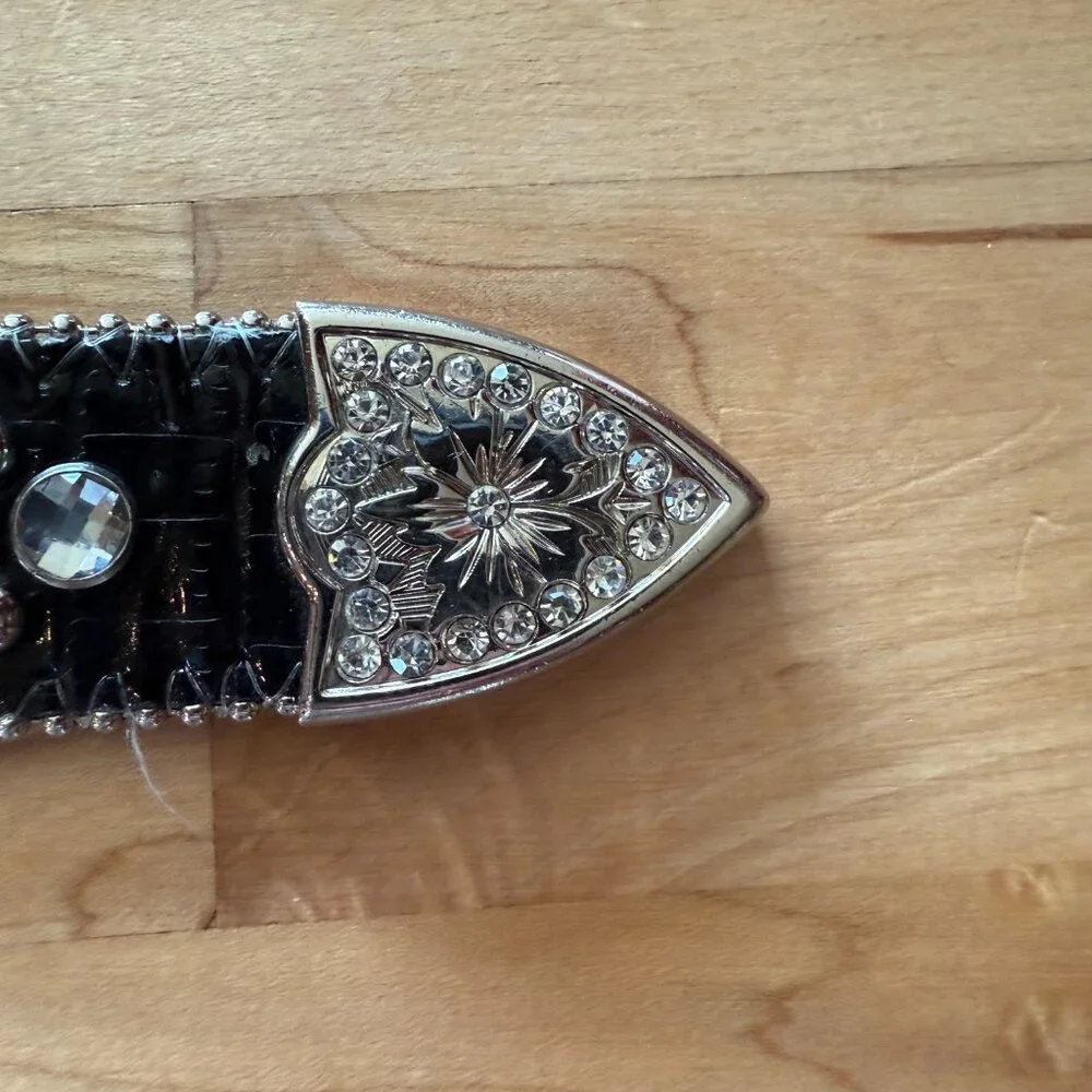 Black & Rhinestone Belt